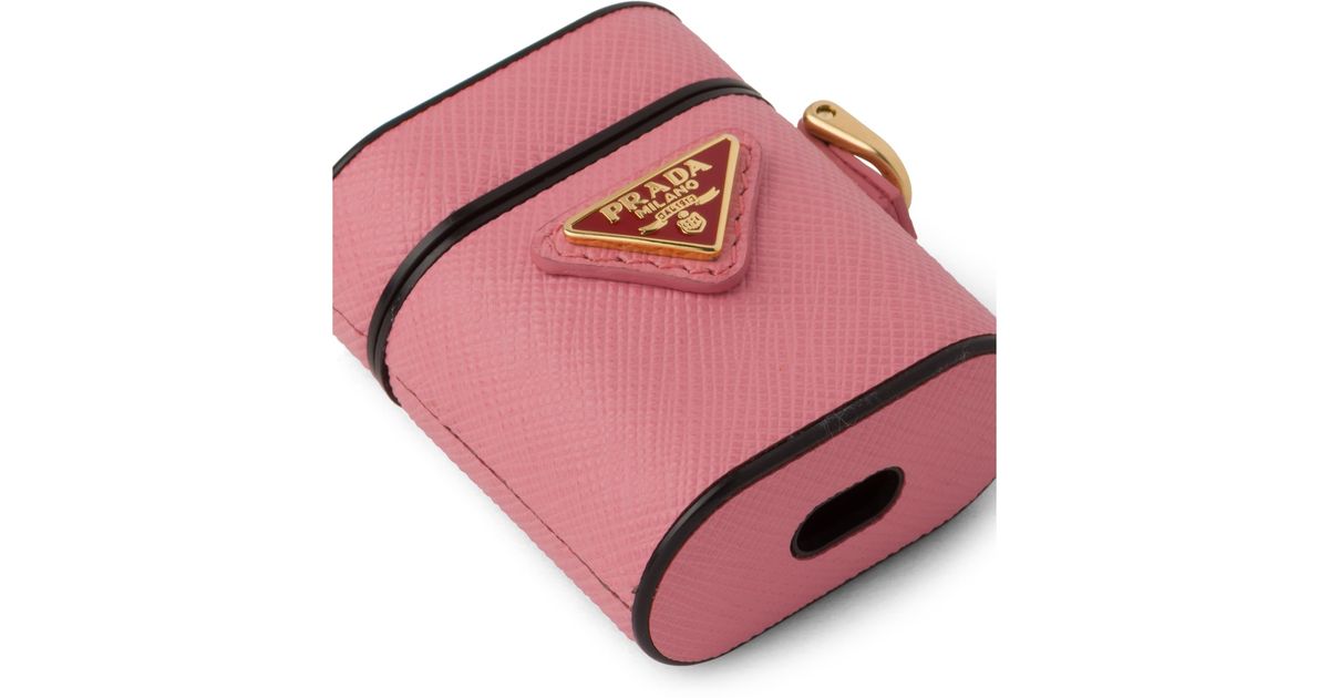 Prada Saffiano Leather Airpods Case in Pink - Lyst