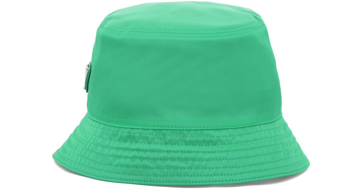 Prada Synthetic Nylon Bucket Hat in Mint Green (Green) | Lyst