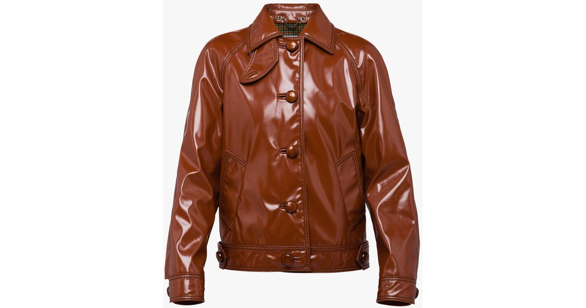 prada brown leather jacket
