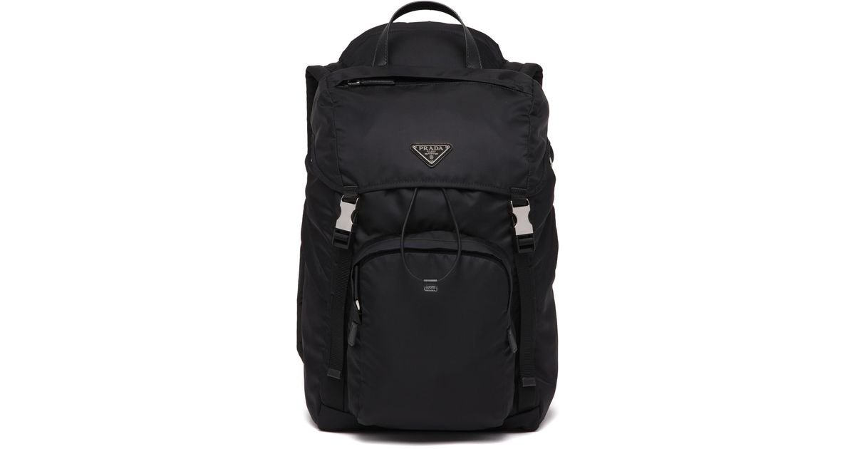 Prada Synthetic Re-nylon And Saffiano Leather Backpack With Hood 