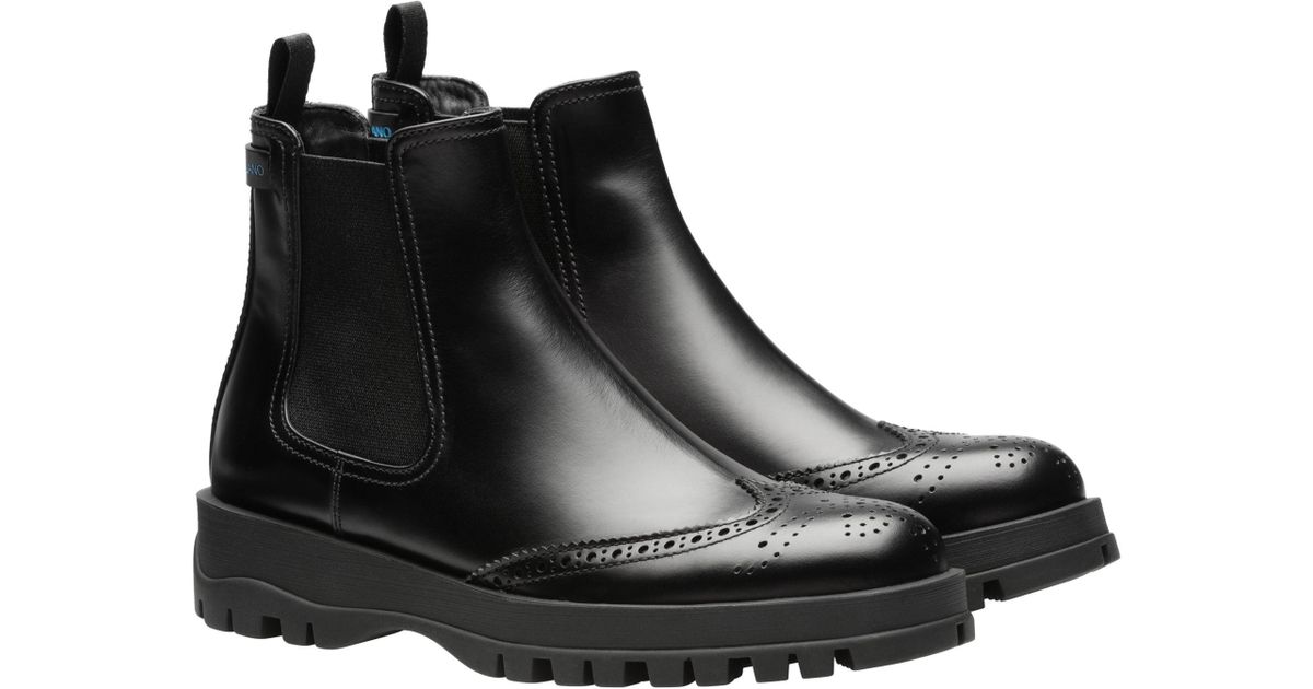 prada leather booties