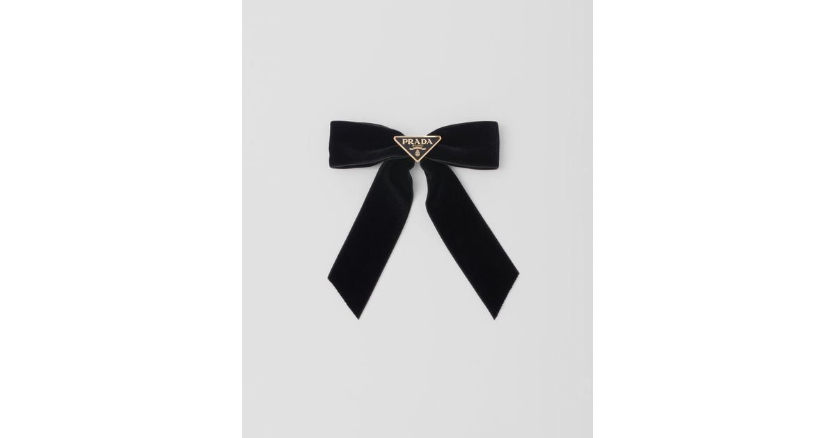 【希少】 PRADA Logo velvet hair elastic Prada Velvet Hair Clip | Saks Fifth Avenue