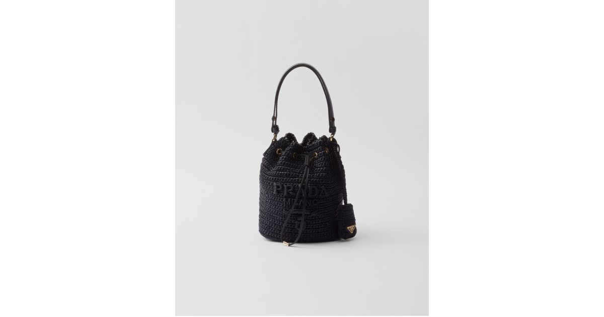 【関税&送料込】Prada Black Crochet Mini Bucket Bag Black Crochet Mini Bucket Bag | PRADA
