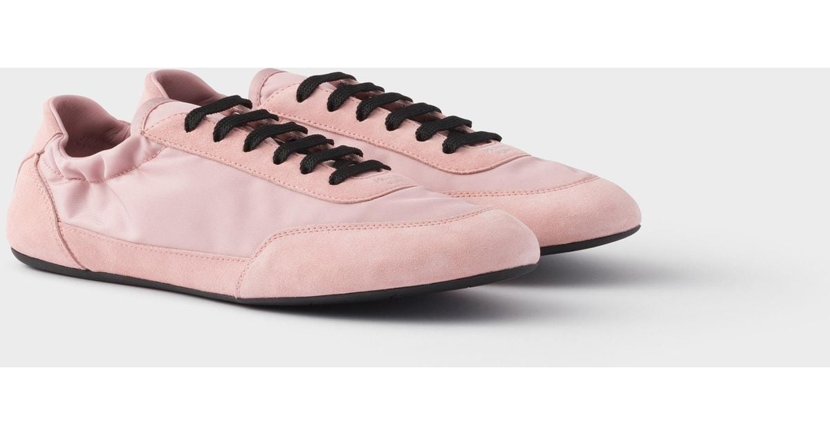 スニーカー Prada Pink Re-Nylon And Suede Collapse Sneakers Prada Women Pink Re-nylon And Suede Collapse Sneakers | ModeSens