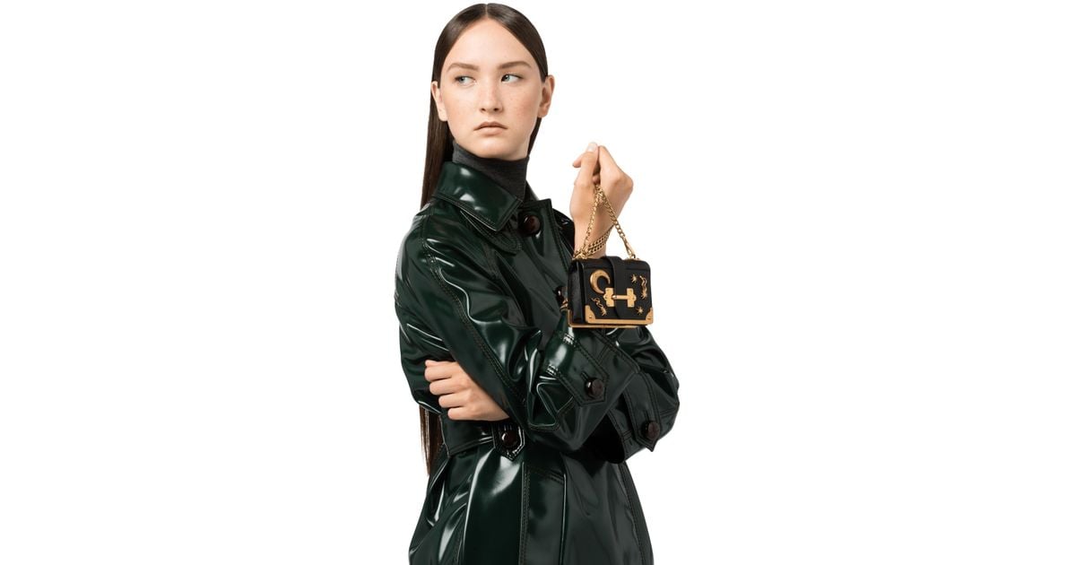 Prada Micro Cahier Bag in Black | Lyst