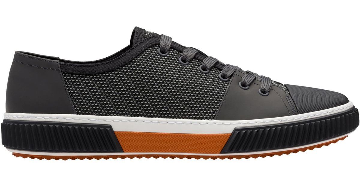 prada technical mesh and leather sneakers