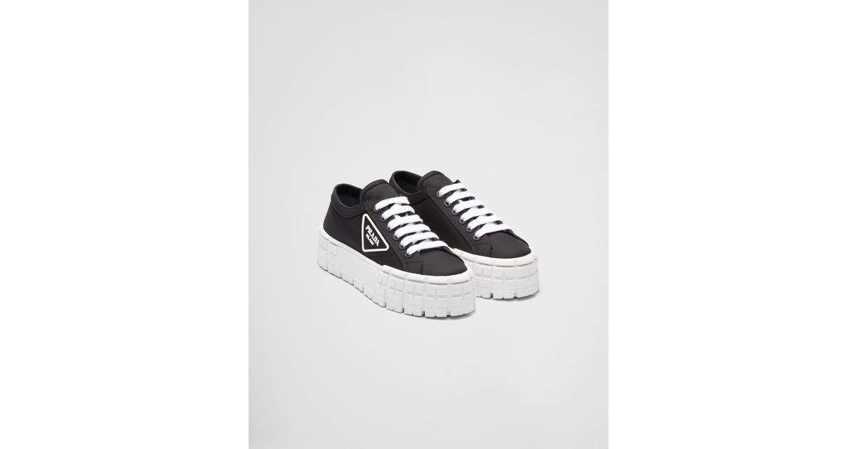 Prada Double Wheel Re Nylon Gabardine Sneakers in White Lyst UK