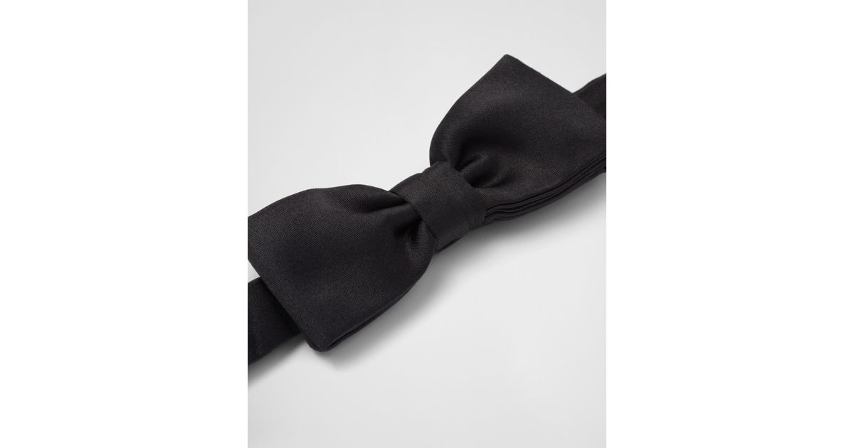 Prada Satin Bow-tie in Black for Men | Lyst