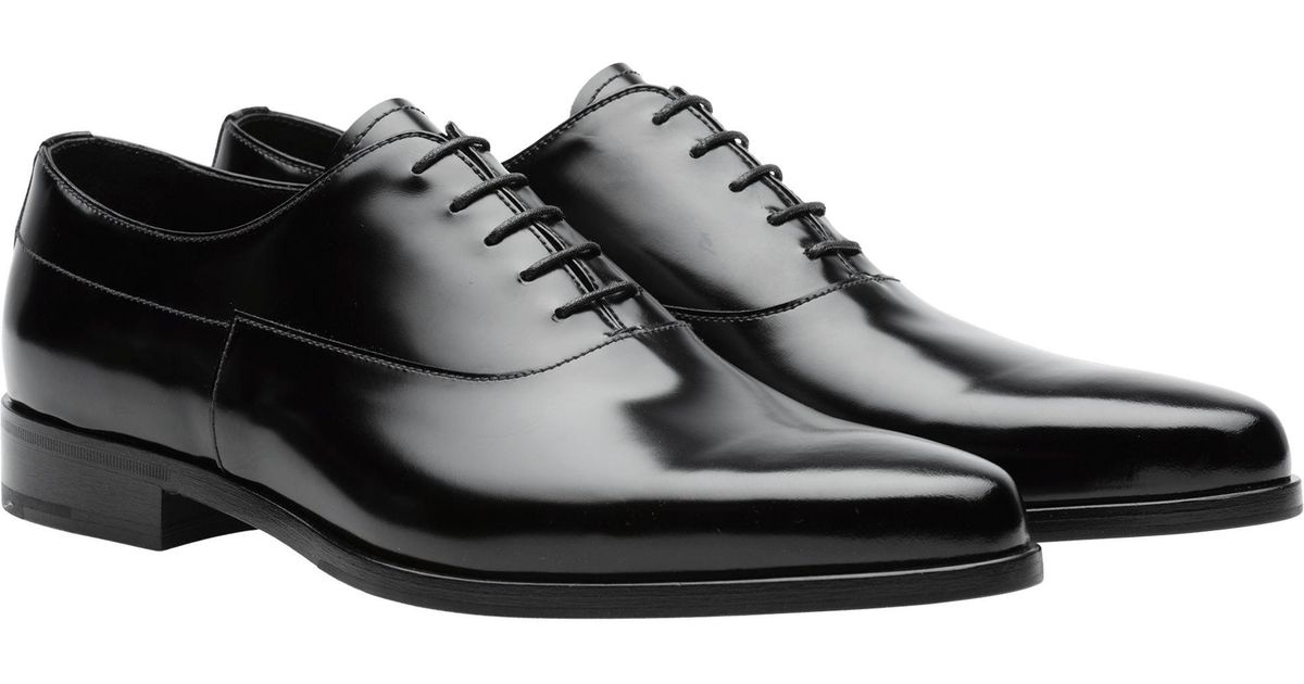 prada brushed leather oxford shoes