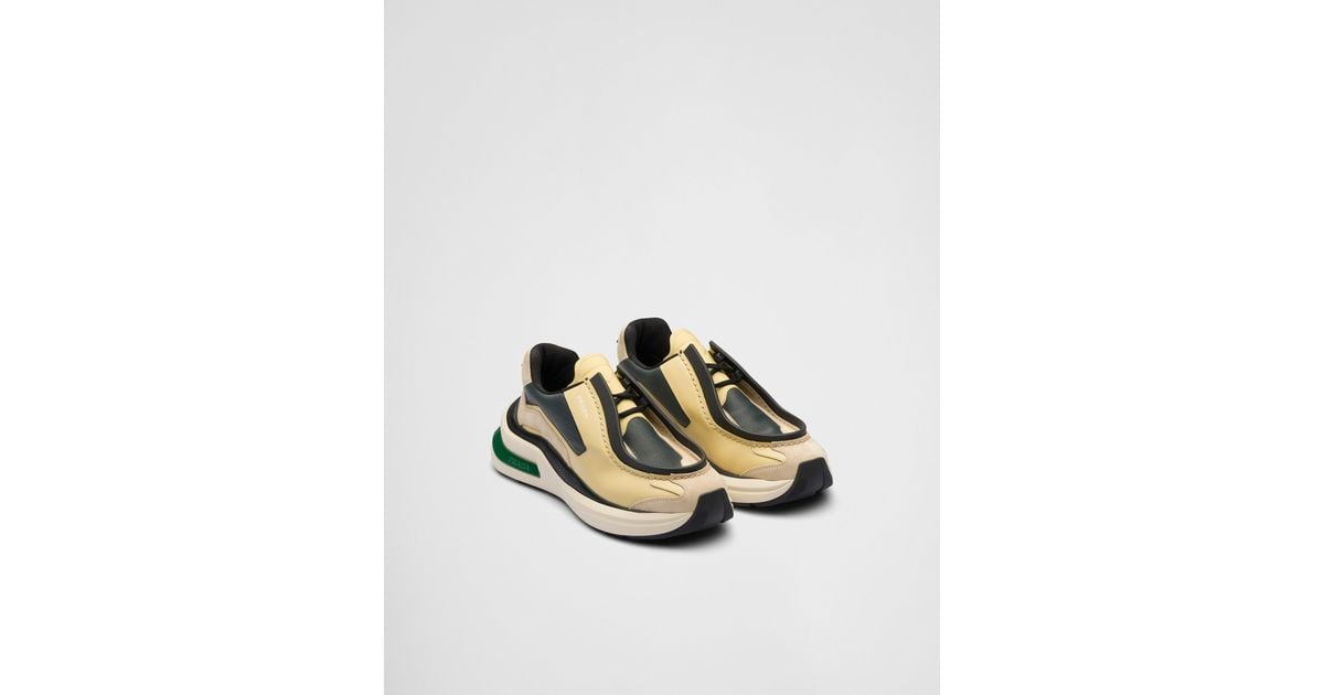 PRADA＊Systeme sneakers bike fabric & suede スニーカー＊送込 Prada Systeme brushed leather sneakers with bike fabric and