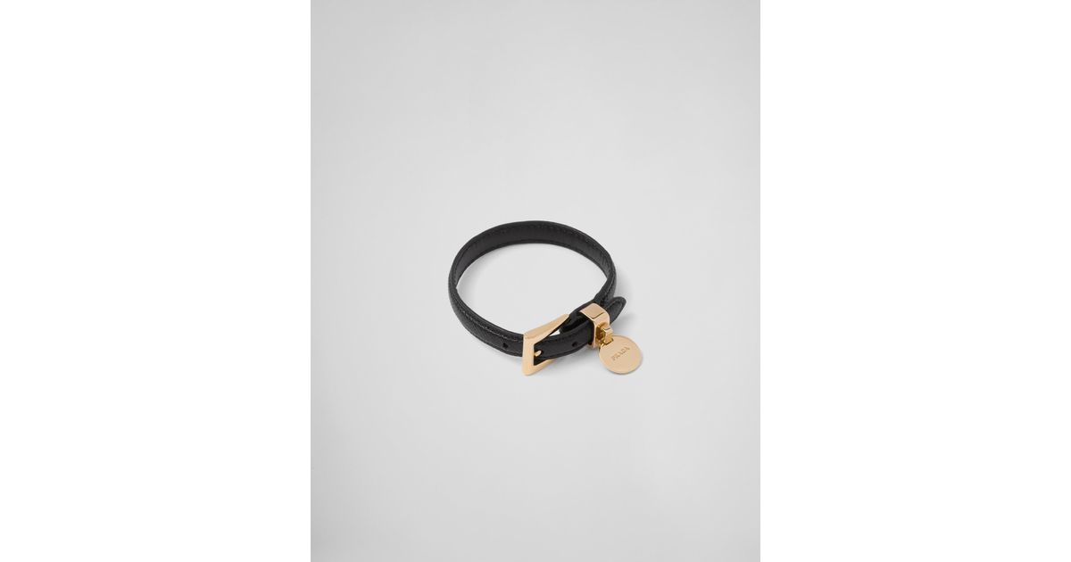 Prada Saffiano Leather Bracelet in Blau Lyst DE
