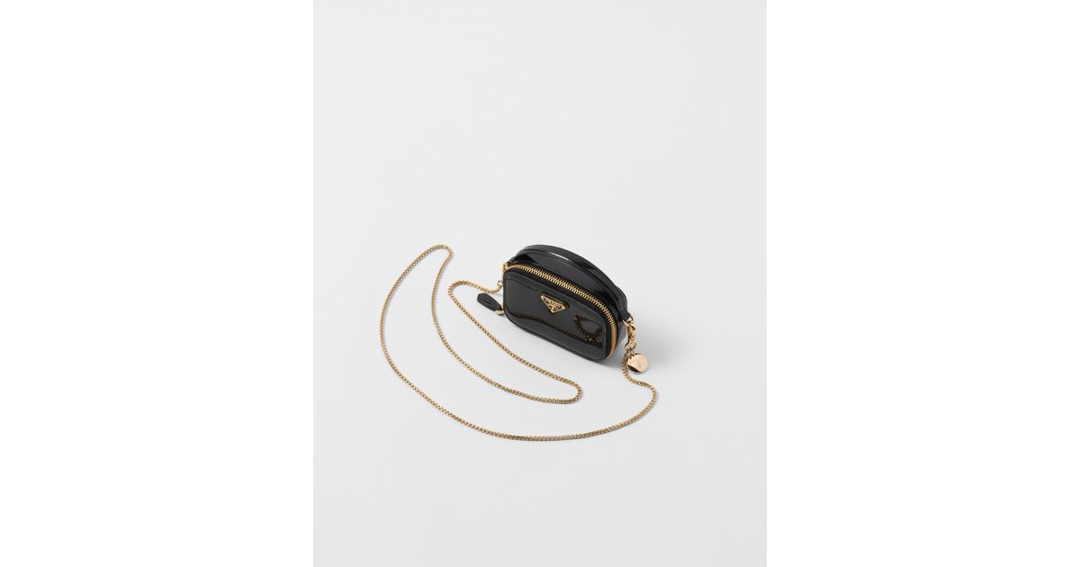 PRADA★Patent leather mini-pouch ミニポーチ★送料込 Black Patent leather mini-pouch | PRADA