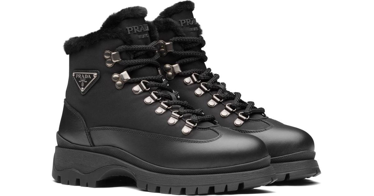 prada denim laced booties