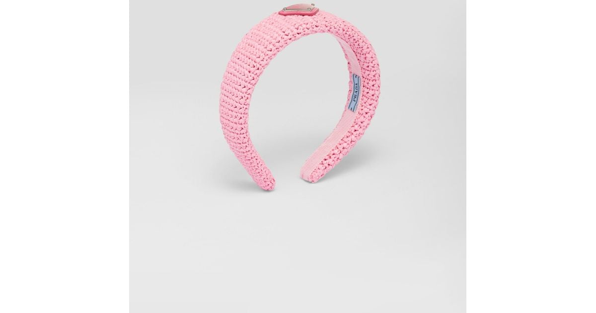 Prada Crochet Headband in Pink | Lyst