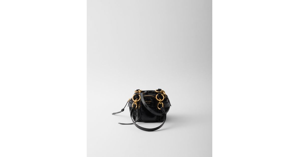 Prada Dangle Leather Top-Handle Mini-Bag in White | Lyst