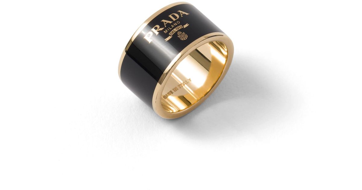 Promise Rings Prada Prada Metal Ring in White | Lyst