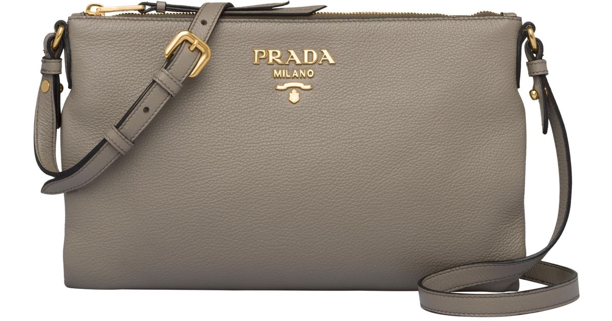 Prada Leather Shoulder Bag in Clay Gray (Gray) Lyst