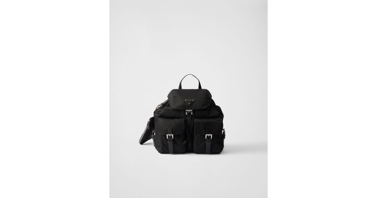 Prada Re-Nylon Medium Backpack With Pouch in Black | Lyst
