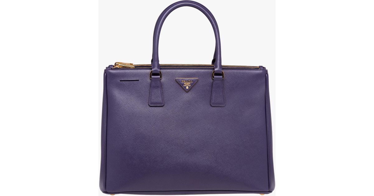 Prada Galleria Saffiano Leather Bag in Purple - Lyst