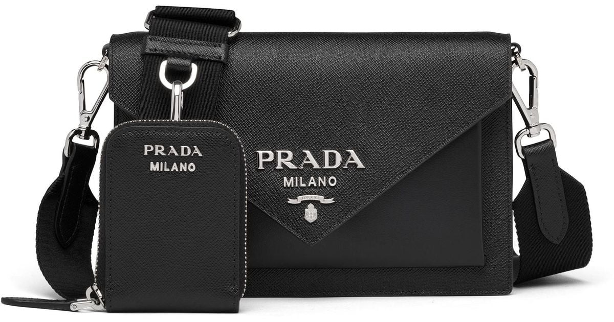 Prada Beige Saffiano Leather Mini Envelope Bag