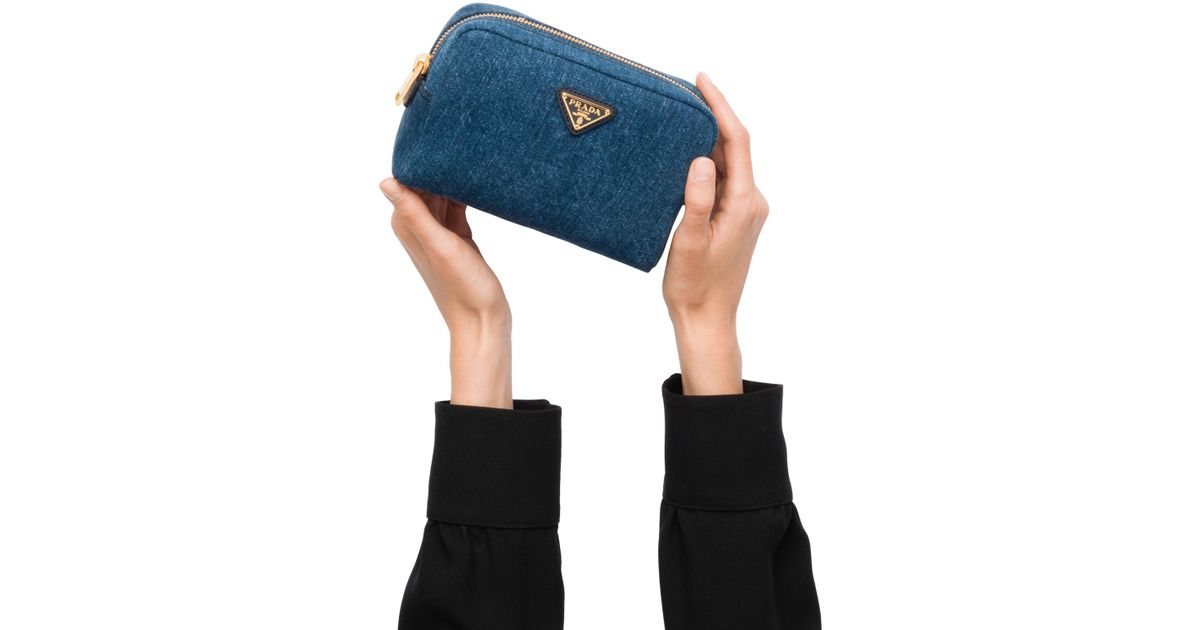 prada denim cosmetic pouch