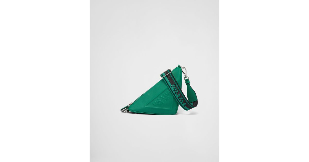 Prada Saffiano Triangle Bag in Green for Men
