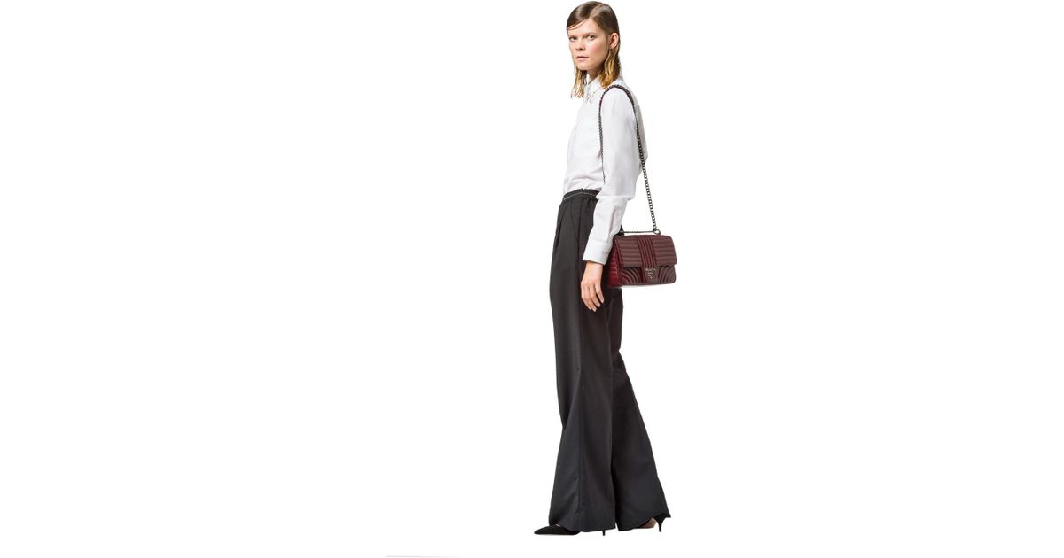 prada diagramme large leather shoulder bag
