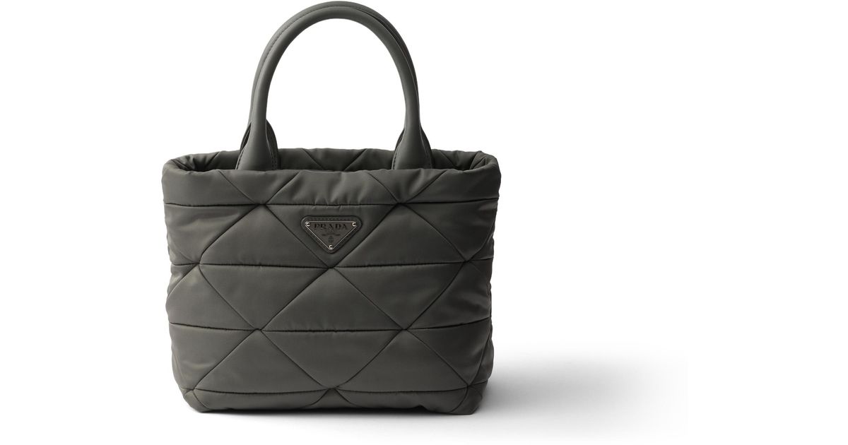 Prada Small Padded Re-Nylon Tote in Black | Lyst