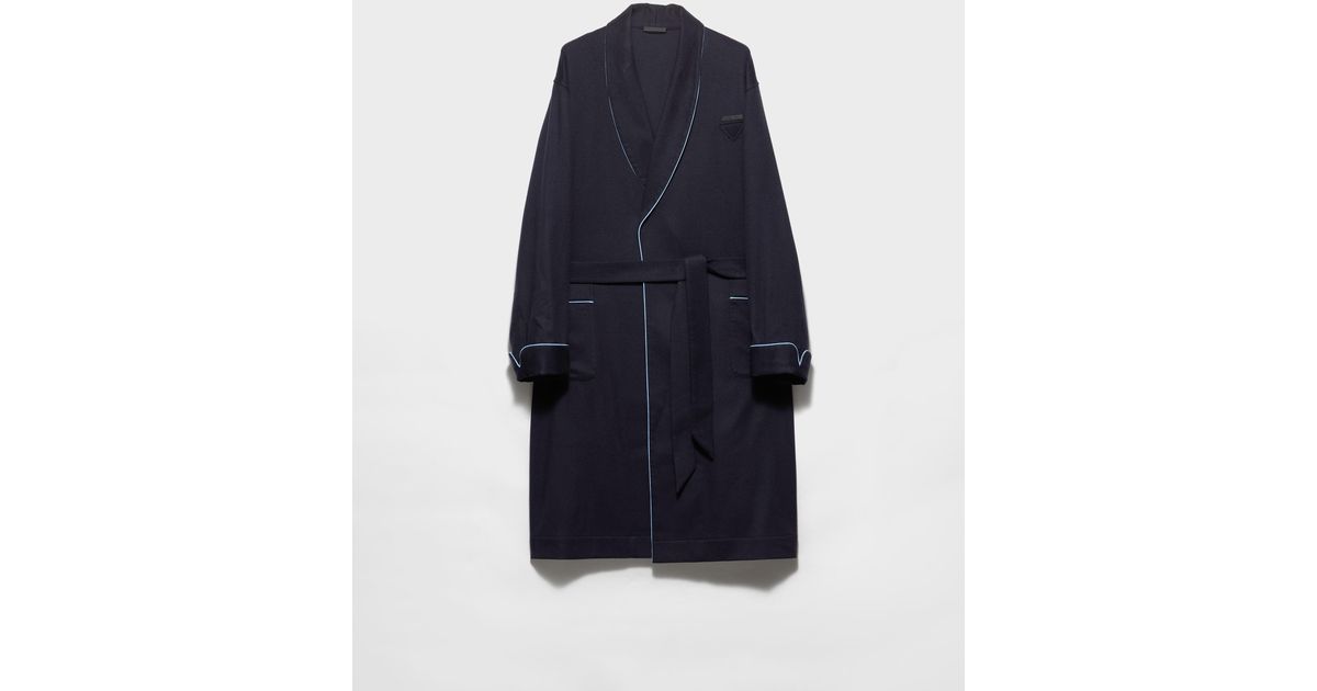 Cashmere Robe Blue Prada Cashmere Robe in Blue for Men | Lyst