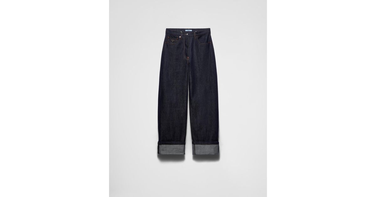 Prada Wide, Selvedge Denim Jeans in Blue | Archive PRADA straight 