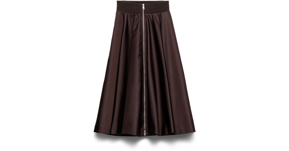 Prada Re-Nylon Circle Skirt in Brown | Lyst