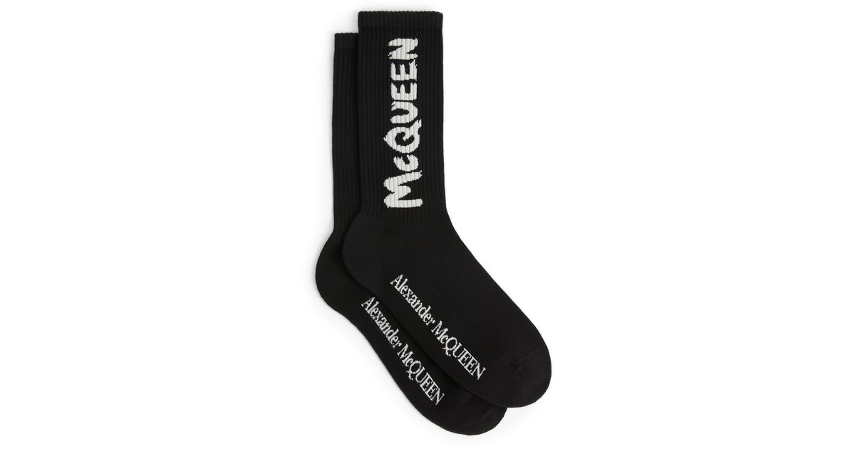 Homme Vêtements Sous-vêtements Chaussettes Chaussettes de sport à tête de mort Coton Alexander McQueen pour homme en coloris Noir 