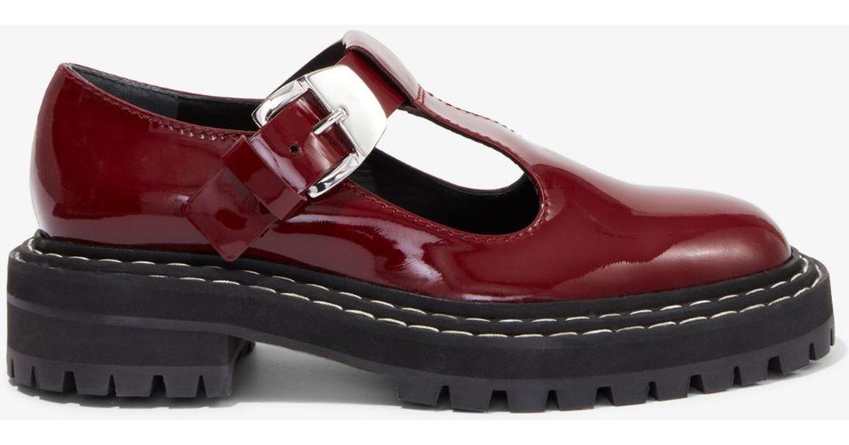 Proenza Schouler Patent Lug Sole Mary Janes in Bordeaux/Red (Red) - Lyst