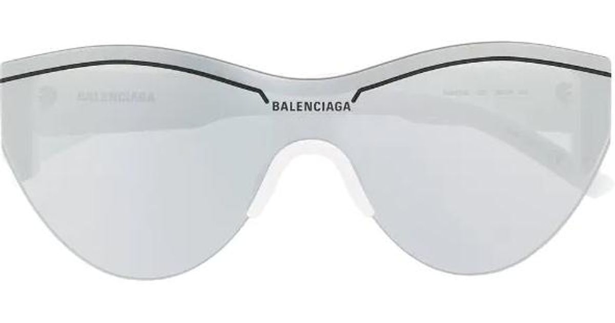 Balenciaga Synthetic Eyewear Ski Cat Sunglasses In White Acetate With
