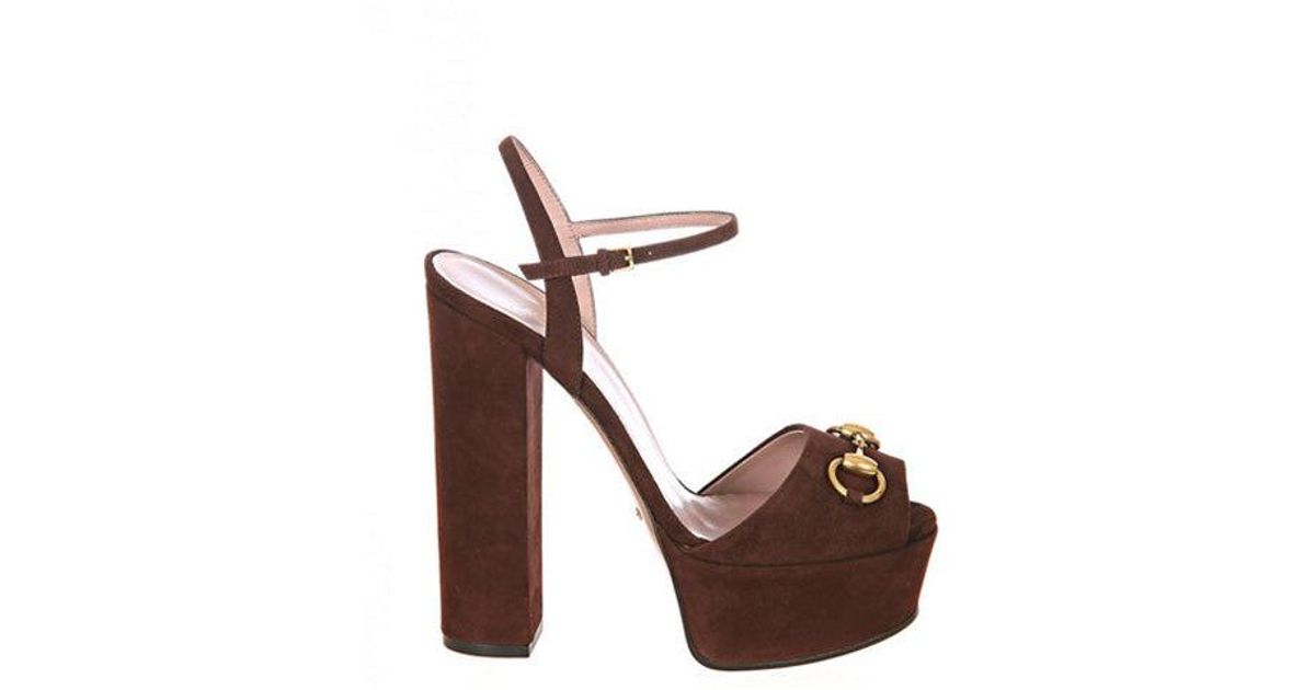 Gucci Brown Suede Horsebit Detail 