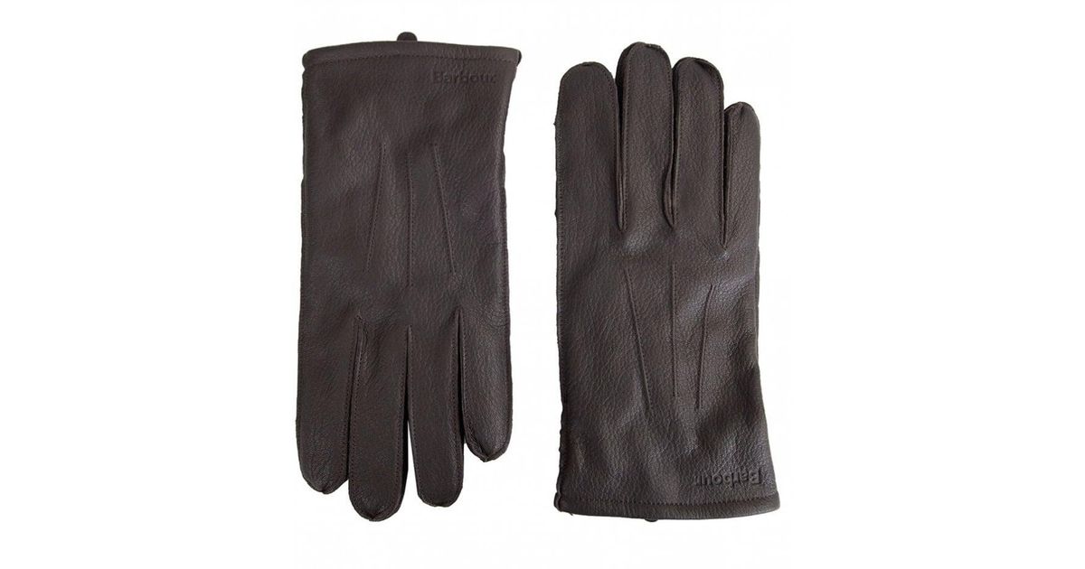 Barbour Bexley Leather Gloves in Chocolate (Brown) for Men - Lyst