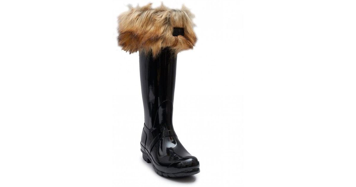 hunter rain boots with fur