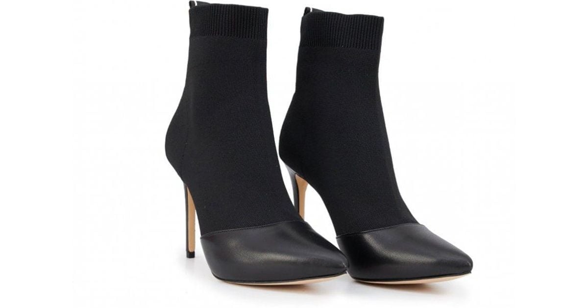 vicky logo tape knit ankle boot