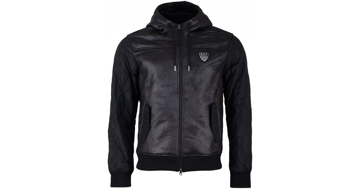 ea7 leather jacket