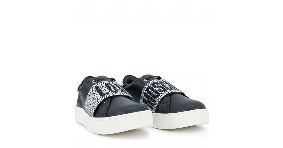 love moschino crystal low trainers