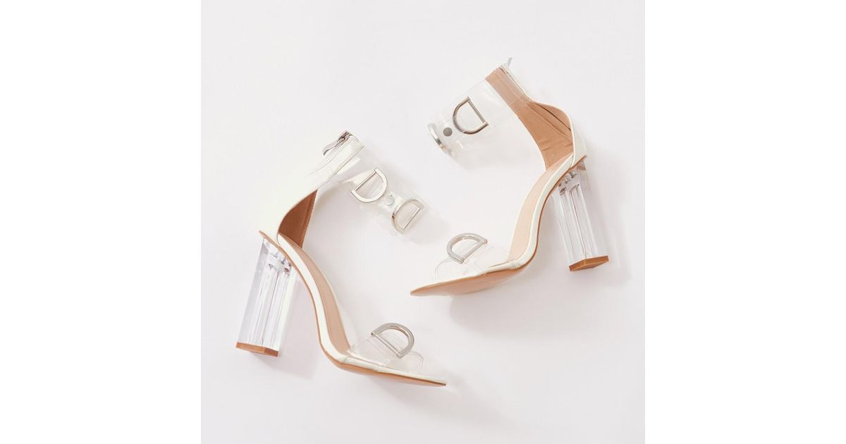 perspex white heels