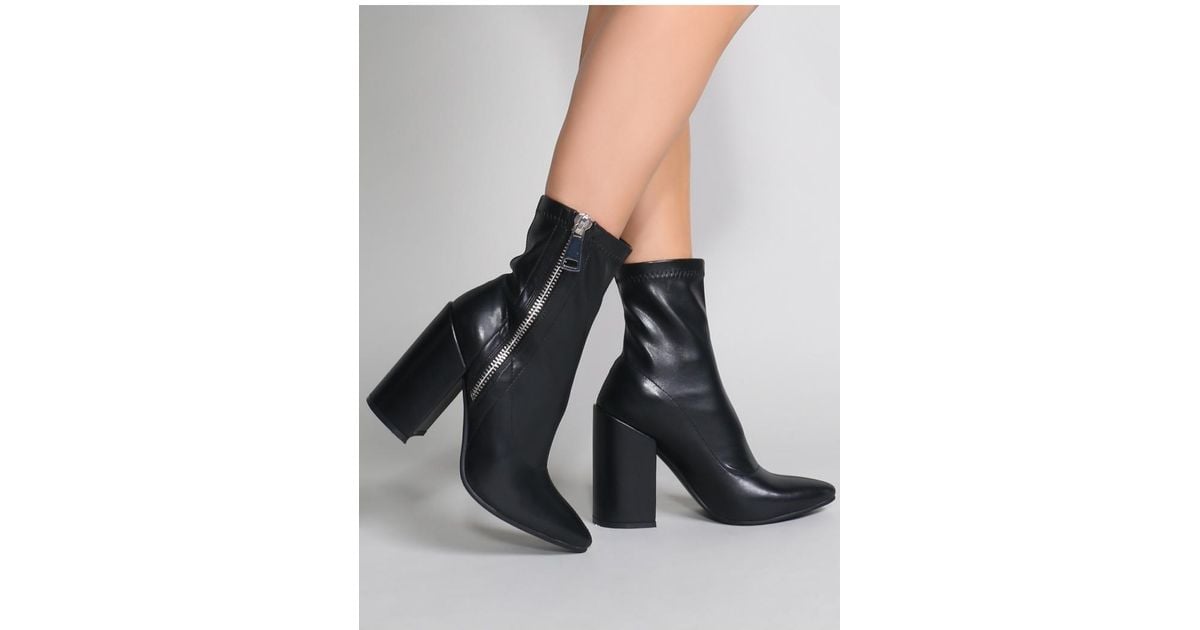 renzo sock fit ankle boots in black