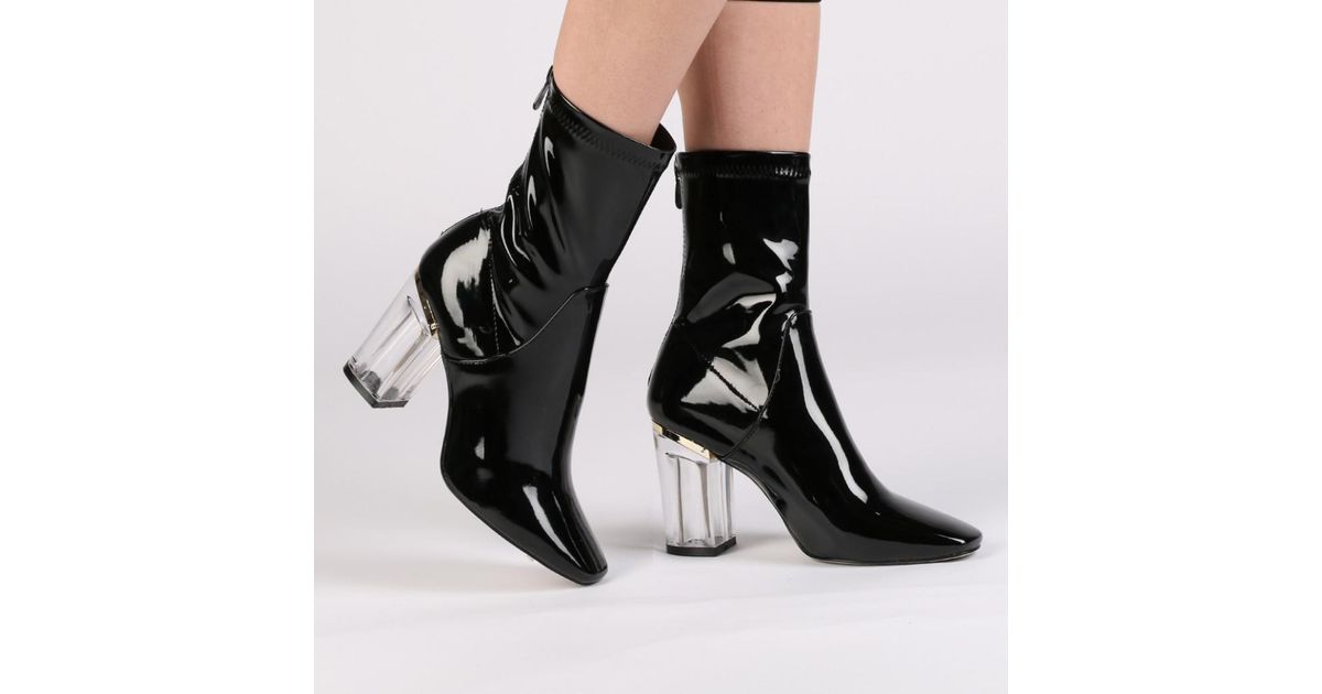 perspex heel ankle boots