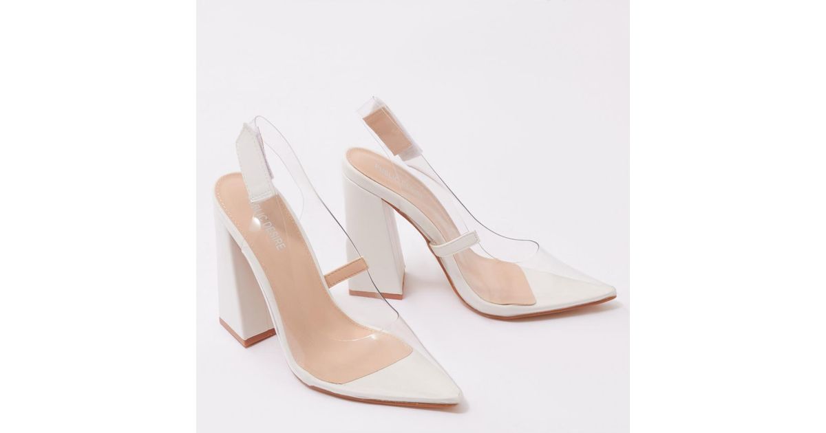white perspex heels