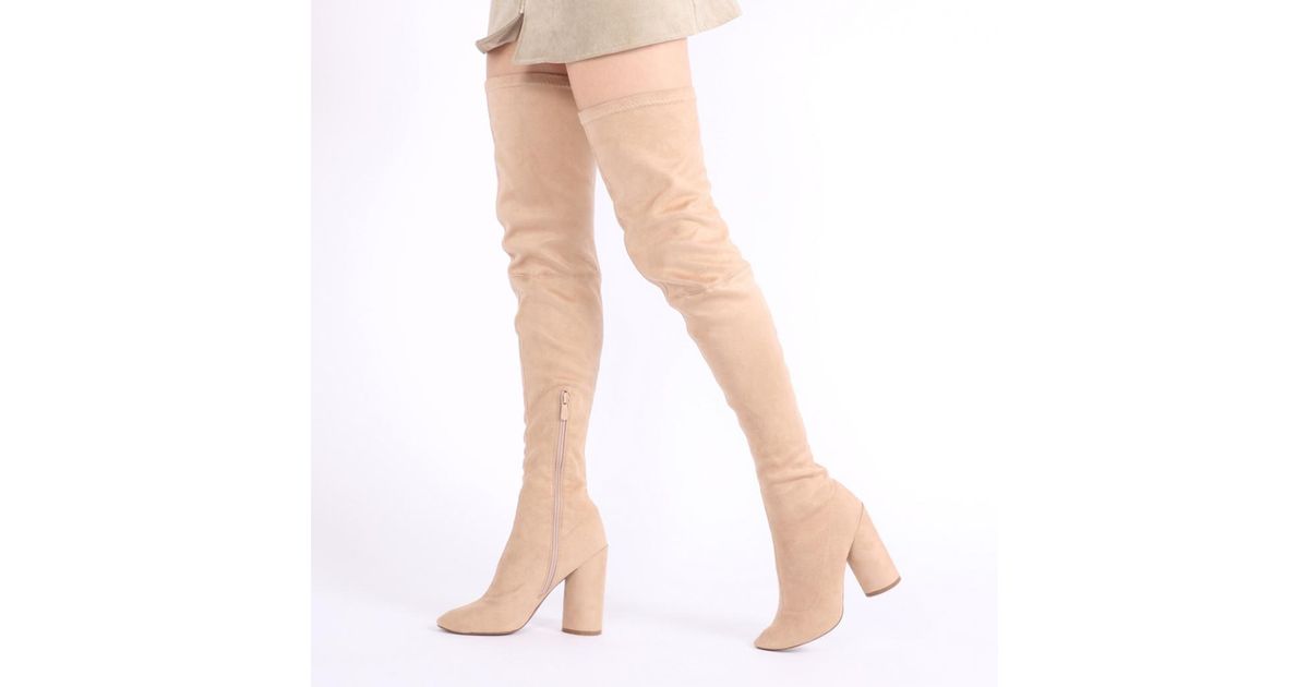 nude long boots