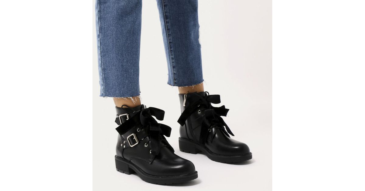 ankle boots with ribbon laces