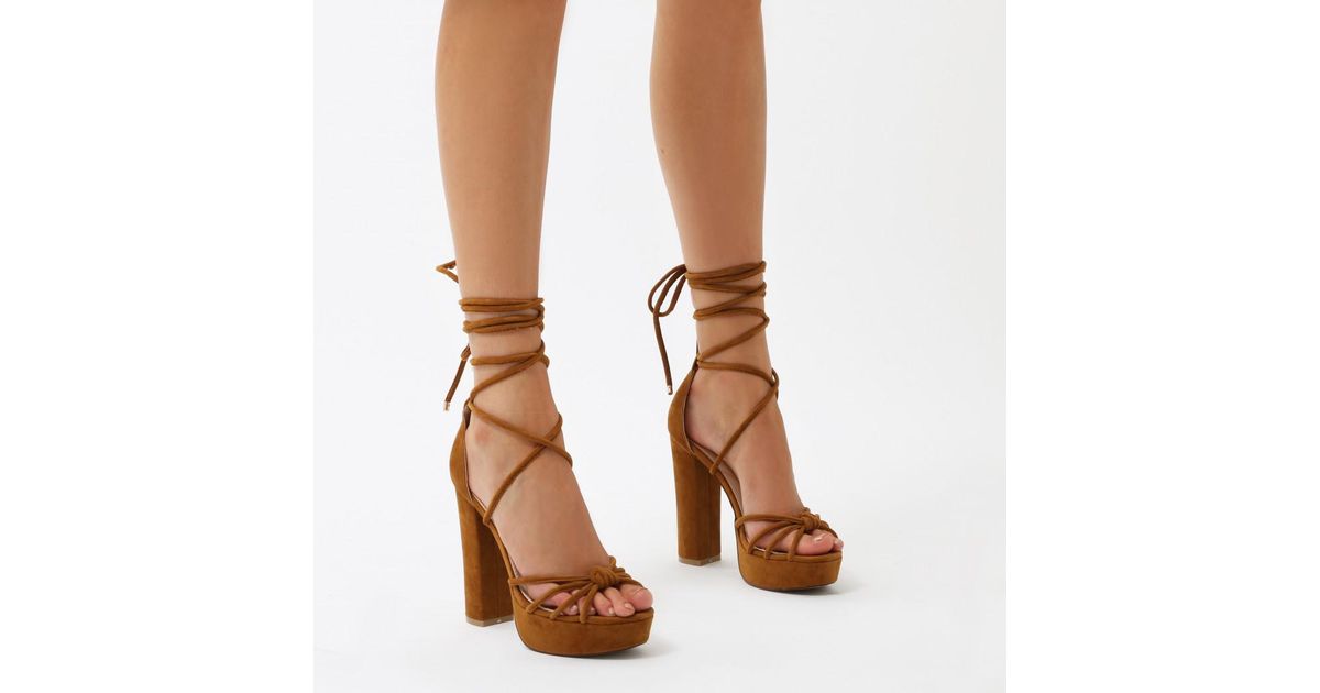 The Carleigh Faux Suede Lace Up Heel • Impressions Online Boutique