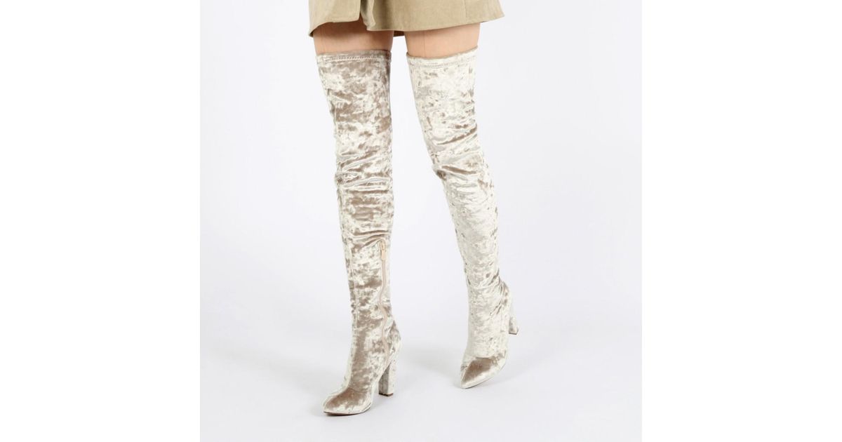 cream long boots