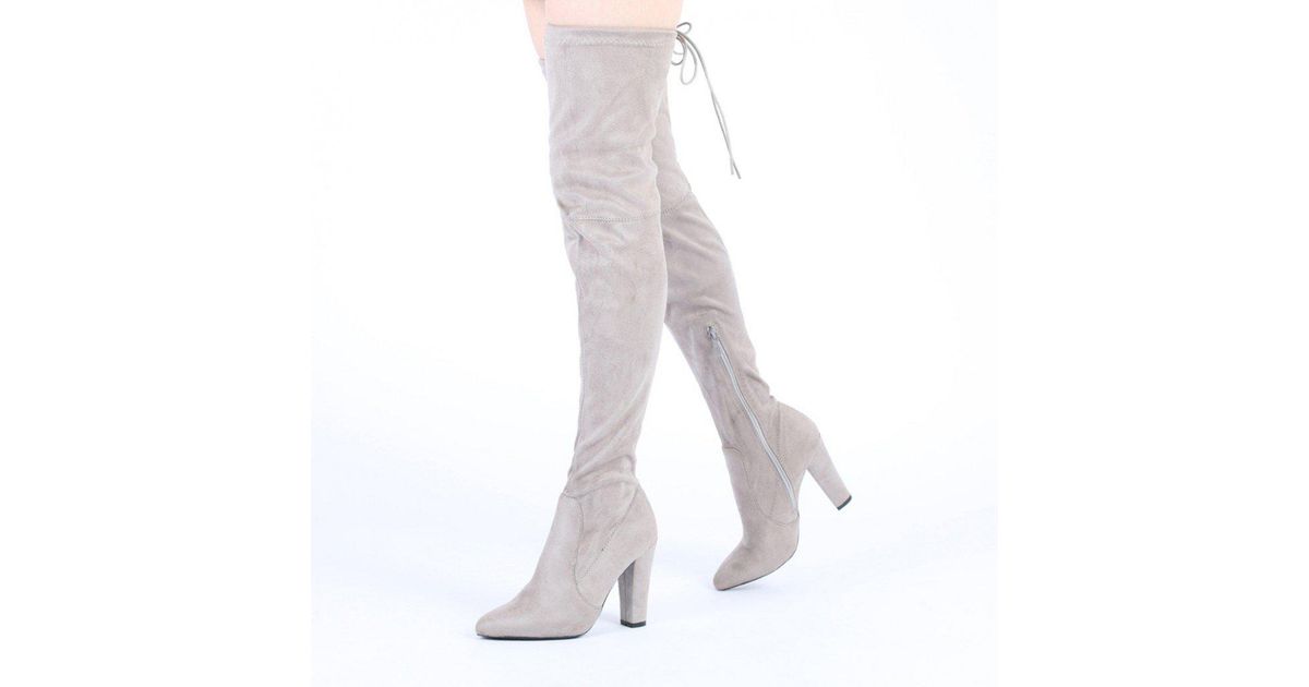 light gray over the knee boots