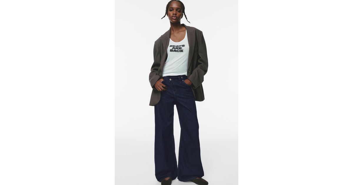 pull and bear wide leg jeans